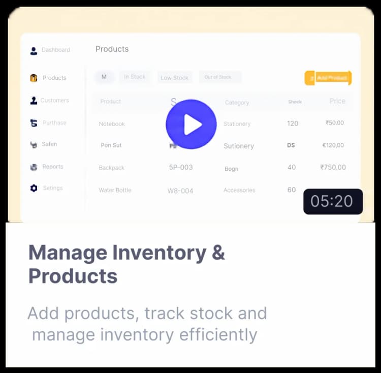 Manage Inventory & Products